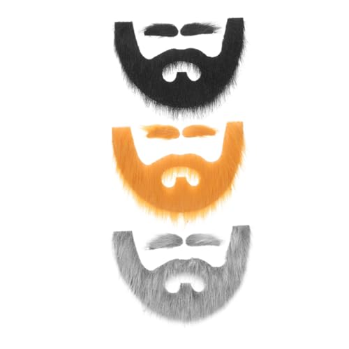 BESPORTBLE 3 Sätze Selbstklebende Falsche Bärte und Augenbrauen Realistische Augenbrauen Accessoires für Erwachsene Passende Kostüme für Opa Halloween und Karneval von BESPORTBLE