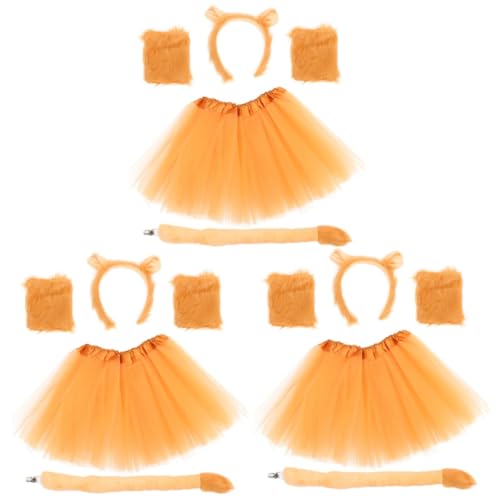 BESPORTBLE 3 Sätze -Stirnband für Party halloween costume halloween kleidung Plüsch-Löwenschwanz Kostüm Cosplay-Schwanzstütze -Stirnband und Schwanzstütze Plastik von BESPORTBLE