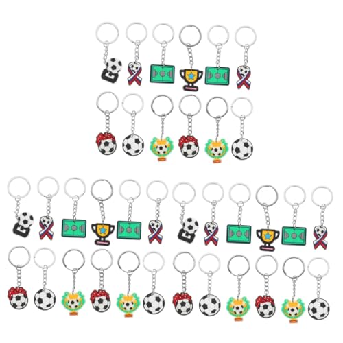 BESPORTBLE 3 Sätze Teiliges Fußball Schlüsselanhänger Diy Dekoration Für Rucksäcke Schlüssel Und Für Fußballfans Und Robust Für Verschiedene Anlässe 35 Stück * 3 von BESPORTBLE