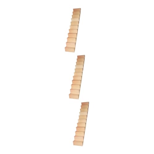 BESPORTBLE 3 Stck. Miniatur Holztreppe ohne Handlauf Langlebige DIY Puppenhaus Treppe Dekorative Mini Möbel für Puppenstube Handgefertigte Holzmöbel Zubehör von BESPORTBLE
