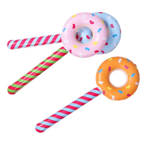 BESPORTBLE 3 Stück Aufblasbare Donut Lollipops PVC Geburtstagsdeko für Bunte Süßigkeiten Thema Sommer Aufblasbare Spielzeuge Dekorationen von BESPORTBLE