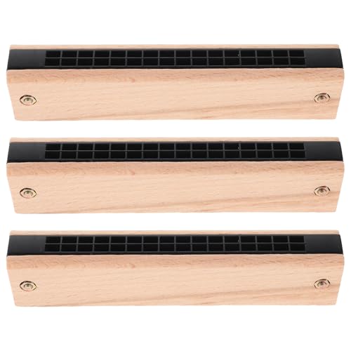 BESPORTBLE 3 Stück DIY Musikspielzeug aus Buchenholz Doppelte Reihe mit Löchern Musikinstrument für Anfänger und Musikalische Entdeckung von BESPORTBLE