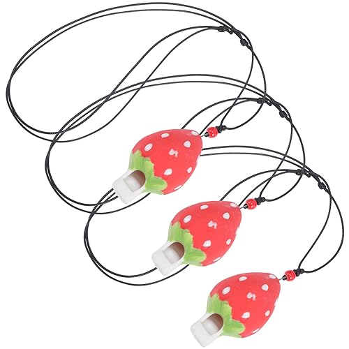 BESPORTBLE 3 Stück Erdbeer Ocarina Musikspielzeug aus Keramik mit Lanyard für Kreative und Sichere Pfeifen für Geburtstagsfeiern und Spielvergnügen BESPORTBLE 3 Stück Erdbeer Ocarina Musikspielzeug aus Keramik mit Lanyard für Kreative und Sichere Pfeifen für Geburtstagsfeiern und Spielvergnügen von BESPORTBLE