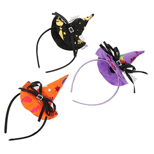 BESPORTBLE 3 Stück Halloween Hexenhut Haarreifen Perfektes Kostüm Accessoire für Halloween Karneval und Themenpartys aus Strapazierfähigem Material Kreatives Design für Unvergessliche von BESPORTBLE