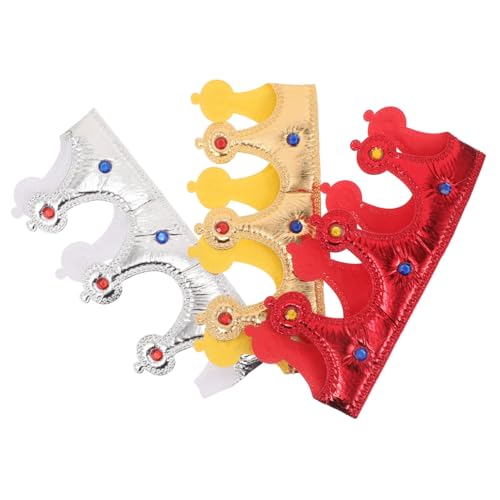 BESPORTBLE 3 Stück Kronen Bunte Könige Krone für Jungen Leichter Kopfschmuck Bequemes Mittelalter Kostüm Zubehör für Rollenspiele Fasching Geburtstag und Halloween von BESPORTBLE