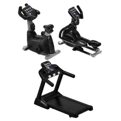 BESPORTBLE 3stücke Miniatur-fitnessgerät Für Puppenhaus Zubehör Sportminiaturen Laufband Fitnessrad Turnszenen Puppenhaus Simulation DIY Miniatur-trainingsgeräte Basteln von BESPORTBLE