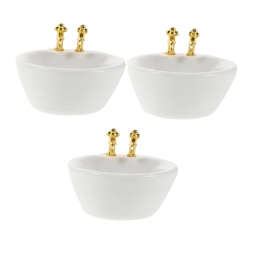 BESPORTBLE 3 Stück Maßstab Weiße Handwaschbecken für Puppenhaus Badezimmerzubehör Realistische Badmöbel für Puppenhaus Dekoration BESPORTBLE 3 Stück Maßstab Weiße Handwaschbecken für Puppenhaus Badezimmerzubehör Realistische Badmöbel für Puppenhaus Dekoration von BESPORTBLE