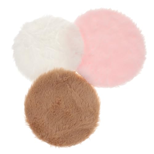 BESPORTBLE 3 Stück Mini Flauschige Teppiche Puppenhaus Dekoration Weiches Kunstfell Miniatur Bodenmatte Spielteppich für Puppenhaus Zubehör und Basteln Zufällige Farbe von BESPORTBLE