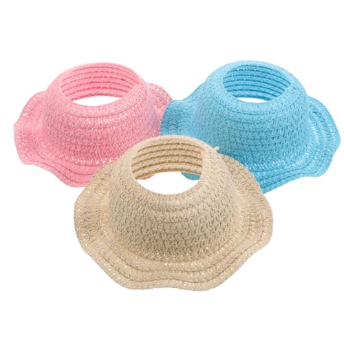 BESPORTBLE 3 Stück Mini Strohhut Für Puppen Handgewebte Kleine Sombrero Hüte Runde Kleine Strandkappen Für DIY Puppen Anziehzubehör 17 cm von BESPORTBLE