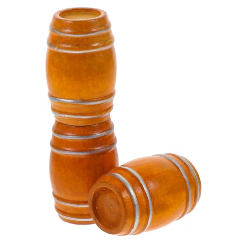 BESPORTBLE 3 Stück Miniatur Holzfass Modell Teilig Detailreiche Puppenhaus Dekoration Lebendige Bierfass Miniatur Vielseitiges Bar Zubehör für Miniaturhaus Handgefertigte Glatte Oberfläche von BESPORTBLE