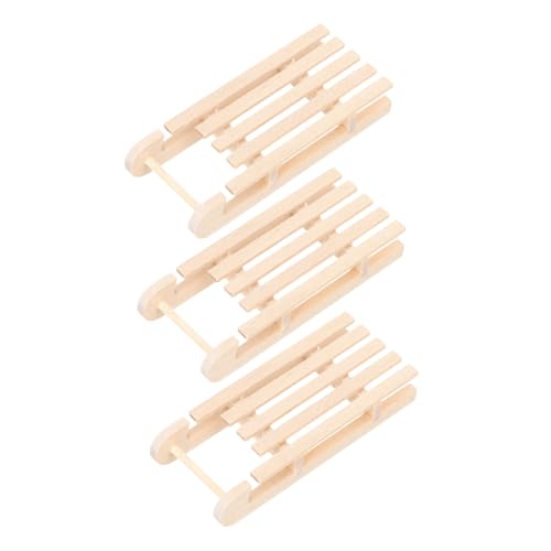 BESPORTBLE 3 Stück Miniatur Holzschlitten Deko Unvollständig Holzschlitten für Weihnachtsdeko DIY Basteln Puppenhaus und Lernspielzeug von BESPORTBLE