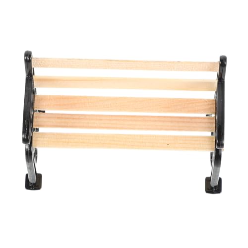 BESPORTBLE 3 Stück Miniatur Schwarz Mini Gartenmöbel für Puppenhaus Micro Landschaft Deko Handgefertigte Miniaturbank für Basteln Fotografie und Puppenzubehör von BESPORTBLE