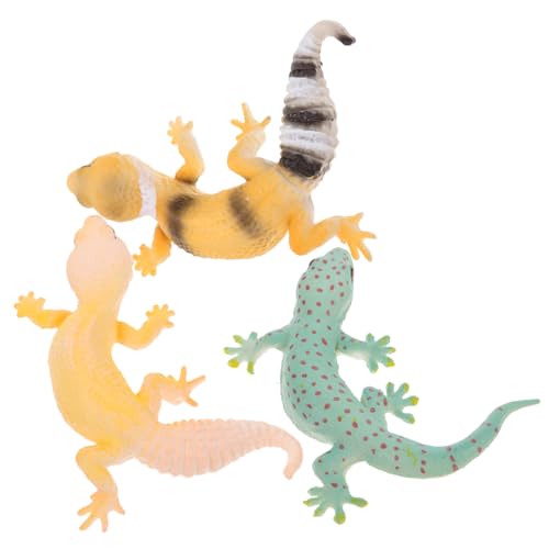 BESPORTBLE 3 Stück Realistische Reptilien Figuren Gecko Sammelfiguren Simulation Tiermodelle für Lernspielzeug Kreativität und Wissen Geeignet für Garten und Dekoration von BESPORTBLE