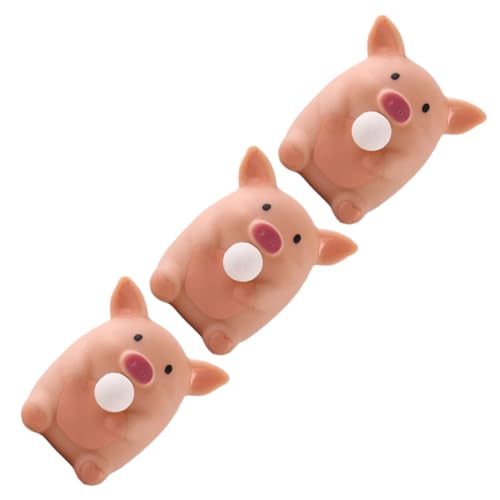 BESPORTBLE 3 Stück Schwein Squeeze aus Langlebigem TPR Kleines Süßes Piggy Fidget Toy zum Quetschen und Dehnen für Freunde und Familie von BESPORTBLE