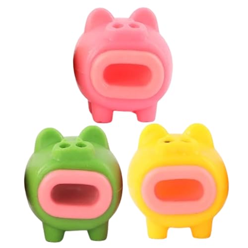 BESPORTBLE 3 Stück Stressspielzeug Schwein Kleines Quetschspielzeug Dekompressionsspielzeug für Erwachsene Tragbares Vinyl Stressabbau als Partygeschenk und Spaßmacher Zufällige Farbe von BESPORTBLE