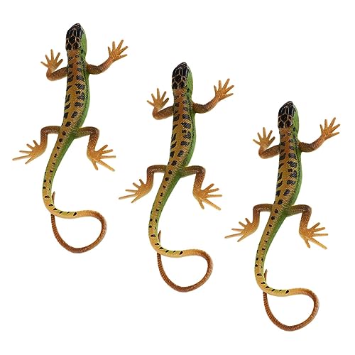 BESPORTBLE 3 Stück Teiliges Echsenfiguren Robustem Kunststoff Realistische Reptilien deko für Garten Terrasse Balkon Wetterfestes Tiermodell Pädagogisches Lernspielzeug von BESPORTBLE