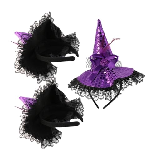 BESPORTBLE 3 Stück Teiliges Halloween Hexenhut Haarband mit Glitzernden Pailletten Leichtes und Tragbares Hexenhut Stirnband für Mädchen und Damen für Halloween Party Cosplay und BESPORTBLE 3 Stück Teiliges Halloween Hexenhut Haarband mit Glitzernden Pailletten Leichtes und Tragbares Hexenhut Stirnband für Mädchen und Damen für Halloween Party Cosplay und von BESPORTBLE