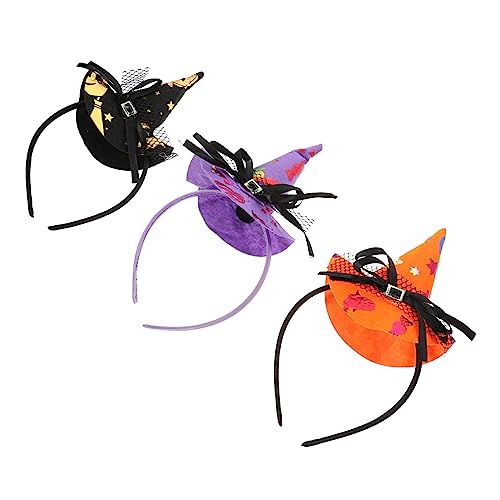 BESPORTBLE 3 Stück Teiliges Halloween Stirnband mit Hexenhut Cosplay Haarschmuck für Damen Lustige Partyaccessoires für Halloween und Karneval von BESPORTBLE