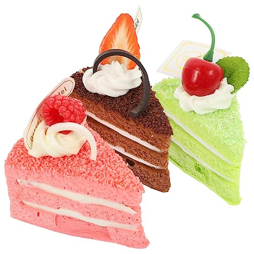 BESPORTBLE 3 Stück Teiliges Künstliche Kuchenmodelle Realistische Dessertdekorationen aus PU für Fotorequisiten Schaufenster Hochzeitsparty und Ladenpräsentation von BESPORTBLE