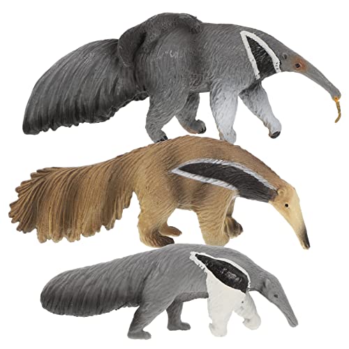 BESPORTBLE 3 Stück Teiliges Lebensechte Ameisenbär Figuren aus Kunststoff Detailgetreue Anteater Modelle für Dekoratives Tierfiguren für Schreibtisch und Kinderzimmer von BESPORTBLE