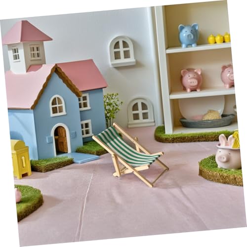 BESPORTBLE 3stücke Strandhausmöbel Miniatur-klappstühle Aus Holz Simulierte Strandstühle Als Liegestuhlmodell Für Puppenhaus-Dekorationen Und DIY-projekte Mini-strandstuhl-Ornamente Als von BESPORTBLE