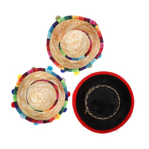 BESPORTBLE 3 Stück Teiliges Mini Sombrero Haarreif Leichte Mexikanische Partyhüte aus Langlebigem Material Vielseitig als Stirnband und Dekoration für Mexikanische Themenfeiern Passend für von BESPORTBLE