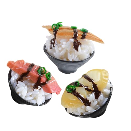 BESPORTBLE 3 Stück Teiliges Mini Sushi Reismodell Realistische Nachbildung Langlebig Farbecht Wiederverwendbar für Rollenspiel Restaurant und Küchen Deko von BESPORTBLE