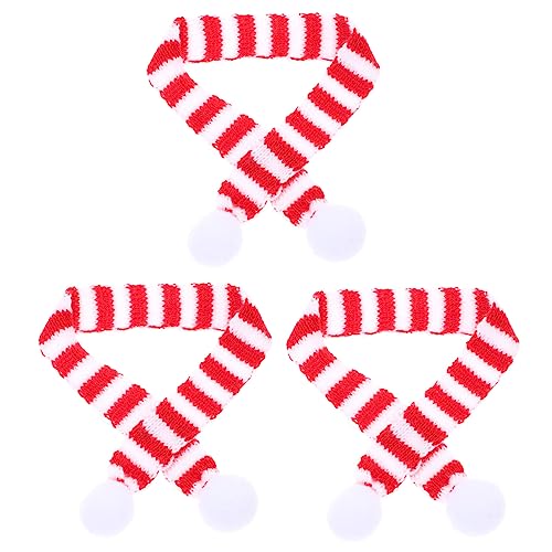 BESPORTBLE 3 Stück Teiliges Mini Weihnachtsstrickschals aus Stoff Flexible und Niedliche Flaschendeko für Puppen Mini Schneemänner Kleine Spielzeuge Festliche Partydekoration von BESPORTBLE