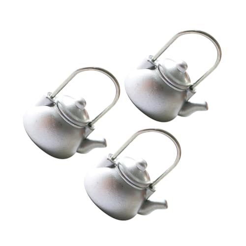 BESPORTBLE 3 Stück Teiliges Miniatur Teekannen Detailgetreue Puppenhaus Deko Robustes Leichtes Küchenaccessoire Realistische Mini Wasserkocher für Sammler und Kinderzimmer Kompakt und von BESPORTBLE
