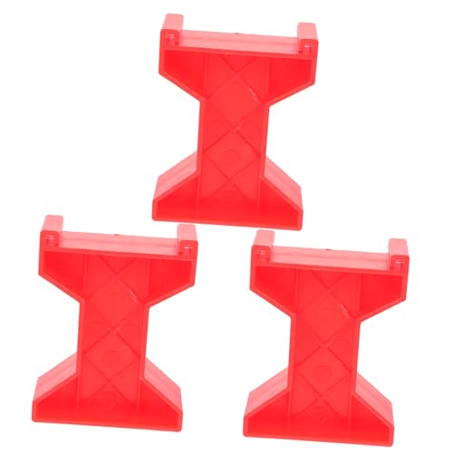 BESPORTBLE 3 Stück Teiliges Modell Eisenbahnbrücke Stütze Roter mit Abgerundeter Oberfläche Langlebig und Sicher für Holzeisenbahn Züge als Geschenk von BESPORTBLE