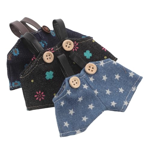 BESPORTBLE 3 Stück Teiliges Puppenkleidungsset Baumwoll-Overalls für Plüschtiere Niedliche Gestreifte Geblümte Hosen Kawaii Mini-Outfits für Stofftiere Vielseitig Kompatibel und Kindgerecht von BESPORTBLE