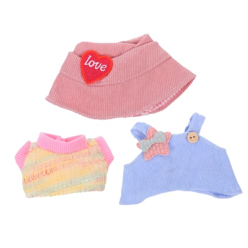 BESPORTBLE 3 Stück Teiliges Puppenkleidungsset für Puppen mit Niedlichem Eimerhut T Shirt und Latzhose Einfach Anzuziehen Vielseitig Kompatibel Kreative Kinderkostüm Accessoires zum Ankleiden von BESPORTBLE