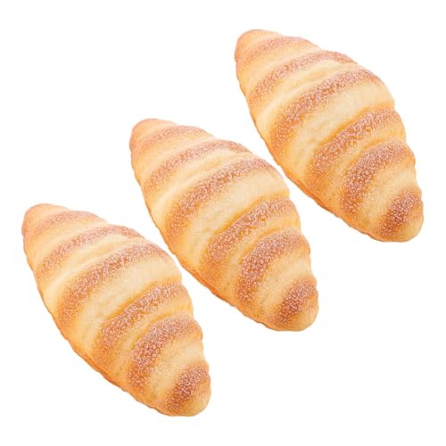 BESPORTBLE 3 Stück Teiliges Realistisch Künstliche Croissant Deko Langlebige Brotmodelle für Restaurantdekoration Leicht und Vielseitig für Schaufenster Fotografie und Gastronomieambiente von BESPORTBLE