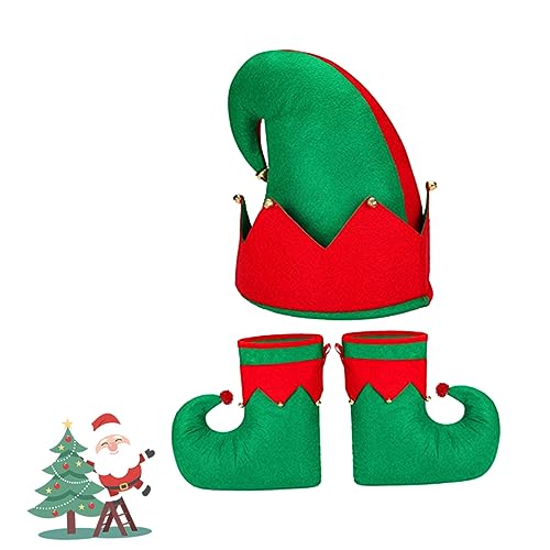 BESPORTBLE 3 Stück Teiliges Weihnachts Elf Kostümset aus Strapazierfähigem mit Mütze und Elfenschuhen in Rot und Grün für Weihnachtsfeiern Langlebig und Farbenfroh für Festliche BESPORTBLE 3 Stück Teiliges Weihnachts Elf Kostümset aus Strapazierfähigem mit Mütze und Elfenschuhen in Rot und Grün für Weihnachtsfeiern Langlebig und Farbenfroh für Festliche von BESPORTBLE