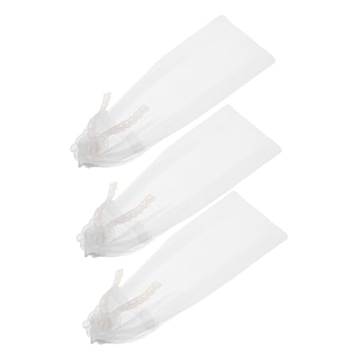 BESPORTBLE 3 Stücke Teiliges Puppen-hochzeitskopfschmuck- Zarter Spitzen-Schleier Wiederverwendbares Braut-Accessoire für Puppen Geeignet für Hochzeitsszenen und Kostümspiele von BESPORTBLE