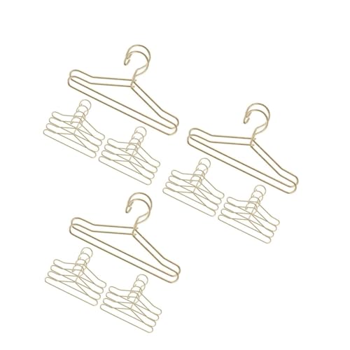 BESPORTBLE 30 Stck Teiliges Mini Kleiderbügel für Puppenkleider Goldfarben Praktischer Kleiderhalter für Puppenhaus und Organizer für Kleine Puppenkleider und Mini Kleiderschränke von BESPORTBLE