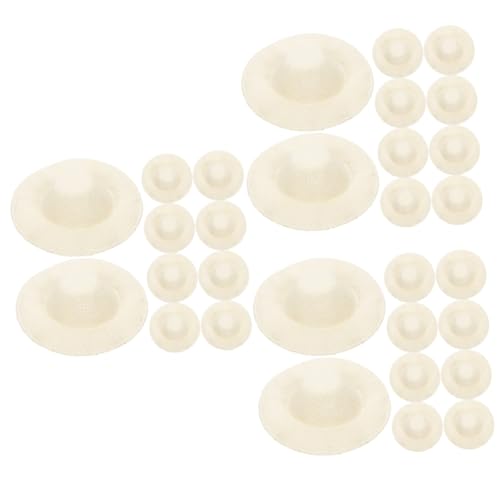 BESPORTBLE 30 Stck Teiliges Mini Strohhut Puppenzubehör Handgefertigt Geflochten Natürliche Farbe DIY Bastelbedarf für Puppendekoration und Miniaturhaus Accessoires von BESPORTBLE