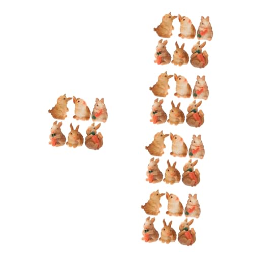 BESPORTBLE 30 Stk Häschenverzierung Kaninchen-Cupcake-Topper Mini-Kuchenbehälter Ornament Ostern Miniatur-Kaninchenfiguren Mini-Hasenfiguren Tier Statue Modell Dekorationen schmücken Harz von BESPORTBLE