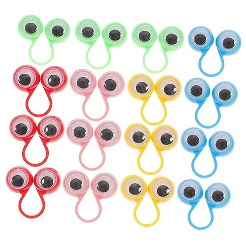 BESPORTBLE 30 Stück Augen Fingerpuppen Ringe Bunte Kunststoff Augenringe für Partyspielzeug Mitgebsel Kreative Fingeraktivitäten für Kindergeburtstage und Lernzentren von BESPORTBLE