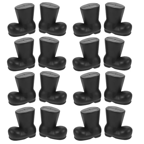 BESPORTBLE 30 Stück Puppenhaus Miniatur Weihnachtsmann Schuhe, Weihnachts Mini Stiefel, Kunststoff Schwarze Stiefel Miniatur Basteln, Weihnachtsdekoration Weihnachts Bastelzubehör von BESPORTBLE