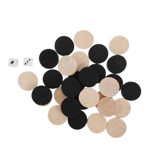 BESPORTBLE 30 Stück Teiliges Holz Schachfiguren Leicht und Tragbar Praktisches Ersatzspiel für Schach Dame und Spezielles Griffdesign Kompatibel mit Meisten Spielbrettern von BESPORTBLE