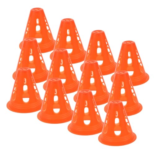 BESPORTBLE 30 Stück Teiliges Kunststoff Trainingshütchen Stapelbare Marker für Rollschuhe Stabile Straßenblocker in Leuchtendem Orange für Inline Skate Agilitätstraining und Skate übungen von BESPORTBLE