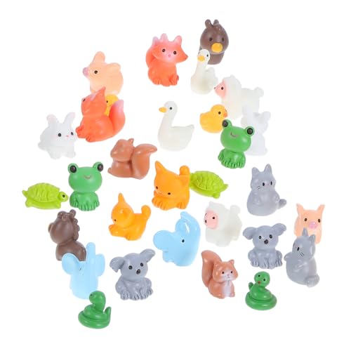 BESPORTBLE 30 Stück Teiliges Mini Harz Tiere Kleine Frosch Entenfiguren aus Robustem Resin Bunte Miniatur-Figuren für Kleine Gärten Puppenhäuser DIY Dekoration und Aquarium Zubehör von BESPORTBLE