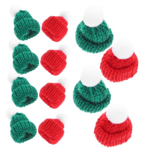 BESPORTBLE 30 Stück Teiliges Mini Strickmützen Rote und Grüne Wichtelmützen für DIY Weihnachtsdekoration Puppenaccessoires Flaschenverzierung Leichte Kompakte Bastelartikel von BESPORTBLE