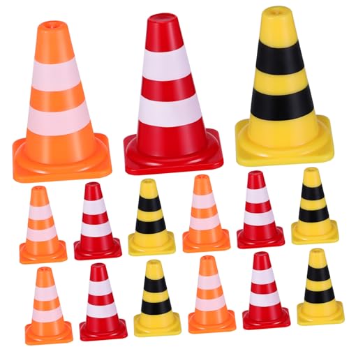 BESPORTBLE 30 Stück Teiliges Mini Verkehrsleitkegel Spielset aus Robustem Sichere Verkehrszeichen für Verkehrserziehung Vielseitig Nutzbar als Straßen Baustellensimulation von BESPORTBLE