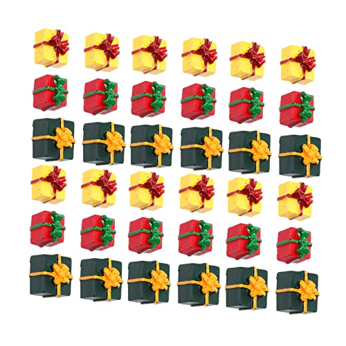 BESPORTBLE 30 Stück Teiliges Miniatur Geschenkbox aus Harz Weihnachtsdeko Ornamenten in Rot Gelb Grün Tisch und Fensterdeko für DIY Weihnachtslandschaften und Geschenkideen von BESPORTBLE