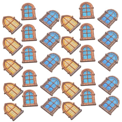 BESPORTBLE 30 Stück Teiliges Miniatur Vintage Stil Detailreiche Mini Fensterrahmen für Puppenhaus DIY Bastelbedarf Robuste Holzmöbel Ornamente für Miniaturhäuser und Kreative Dekoration von BESPORTBLE