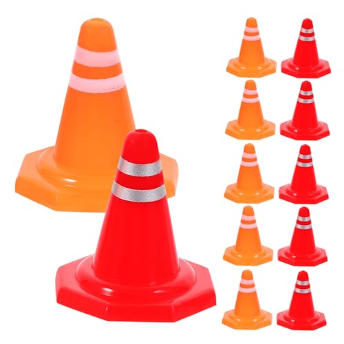 BESPORTBLE 30 Stück Teiliges Verkehrshütchen aus Robustem Material Kleine Leichte Baustellen Markierungskegel für Spielerisches Lernen von Straßensicherheit und Modellszenen als von BESPORTBLE