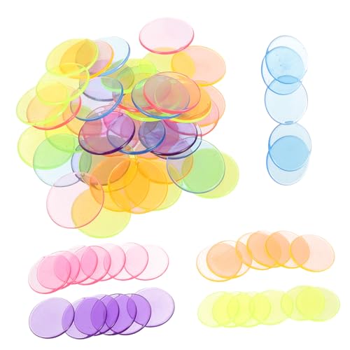 BESPORTBLE 300 Stück Bingo Chips Kunststoff Zählmarkierungen Transparent Gemischt Langlebig für Bingo Spiele Party Zubehör Lernspielzeug von BESPORTBLE