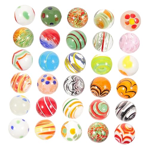 BESPORTBLE 30Stücke Handgefertigte Glasmurmeln Dekorative Murmeln Für Exquisite Glaskugeln Und Aquariendekoration Runde Glasmurmeln Zufälligen Farben von BESPORTBLE